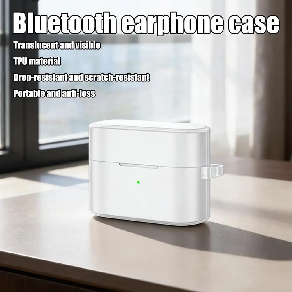 Cover per Sony WF-1000XM6, cover in TPU ultrasottile da 2 mm con adsorbimento a pressione negativa, trasparente, custodia antiurto