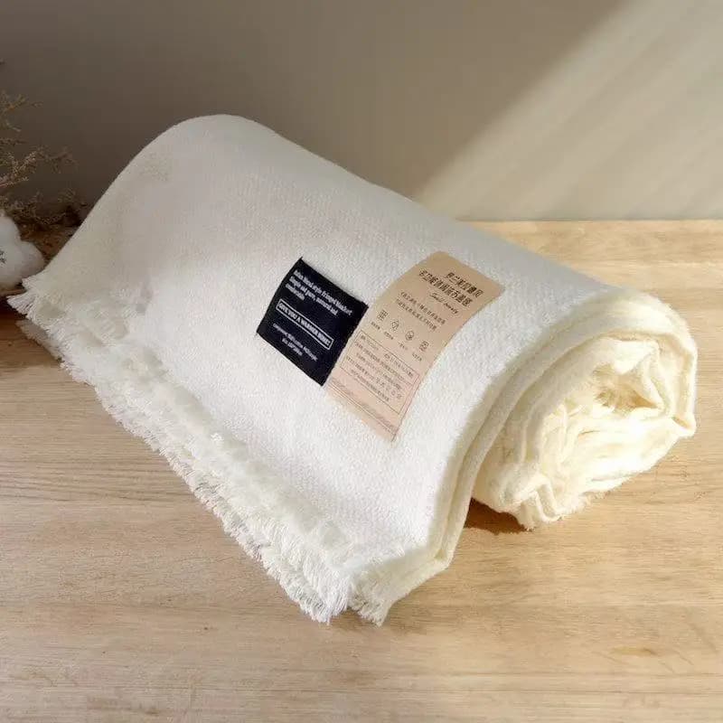 Summer Cotton Blanket 150x200cm with Tassels Class a Multifunctional Solid Color Bedding Sofa Cover Towel Throw Bed Sheet