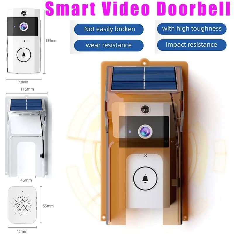 720*1280 Campanelli Senza Fili Carica Solare Copertura Porta Digitale Peepholes Wifi Telecamera di Sicurezza Citofono Video Anello Intelligente Campanello per Porte