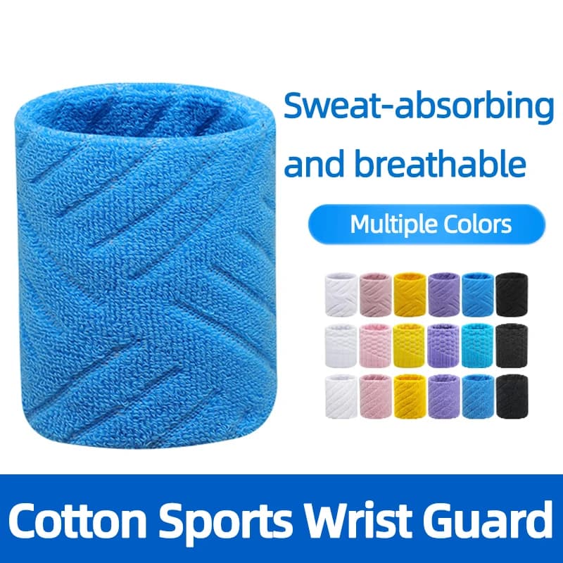 1 paio di polsini elastici in cotone per adulti e bambini, supporto per polso, per donna, palestra, fitness, tennis, corsa, assorbimento del sudore