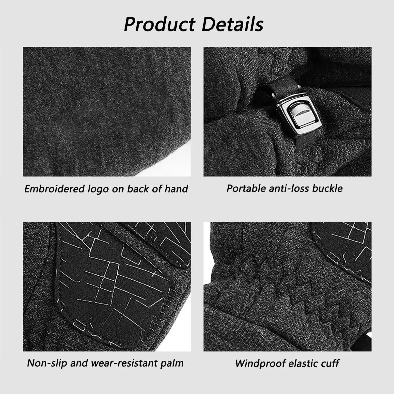 Winter Gloves Men Fleece Lined Touchscreen Adults Thermal Gloves Cold Weather For Men Women Running Cycling Driving Climbing