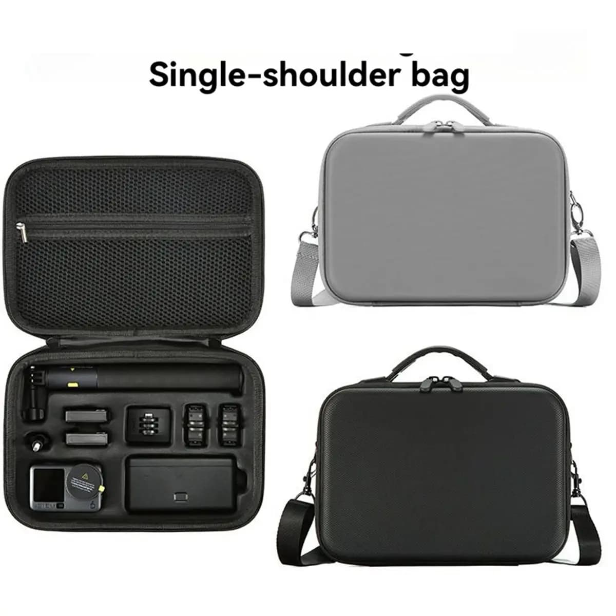 For Action 6 Carrying Case Action Camera Carrying Case Black Sports Camera Storage Bag PU+Spandex