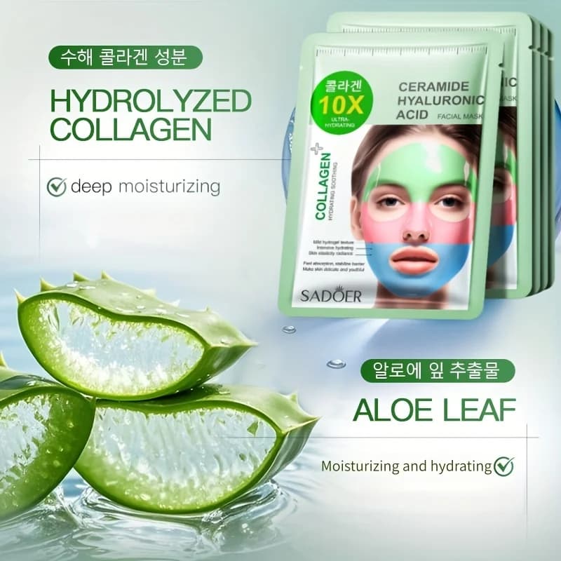 Disponibile in confezioni da 3 e da 6 pezzi, la maschera all'acido ialuronico Sakura contiene collagene + niacinamide + acido ialuronico + estratto di aloe vera, che è idratante e nutriente, e può essere offerta come regalo ad amici e familiari.