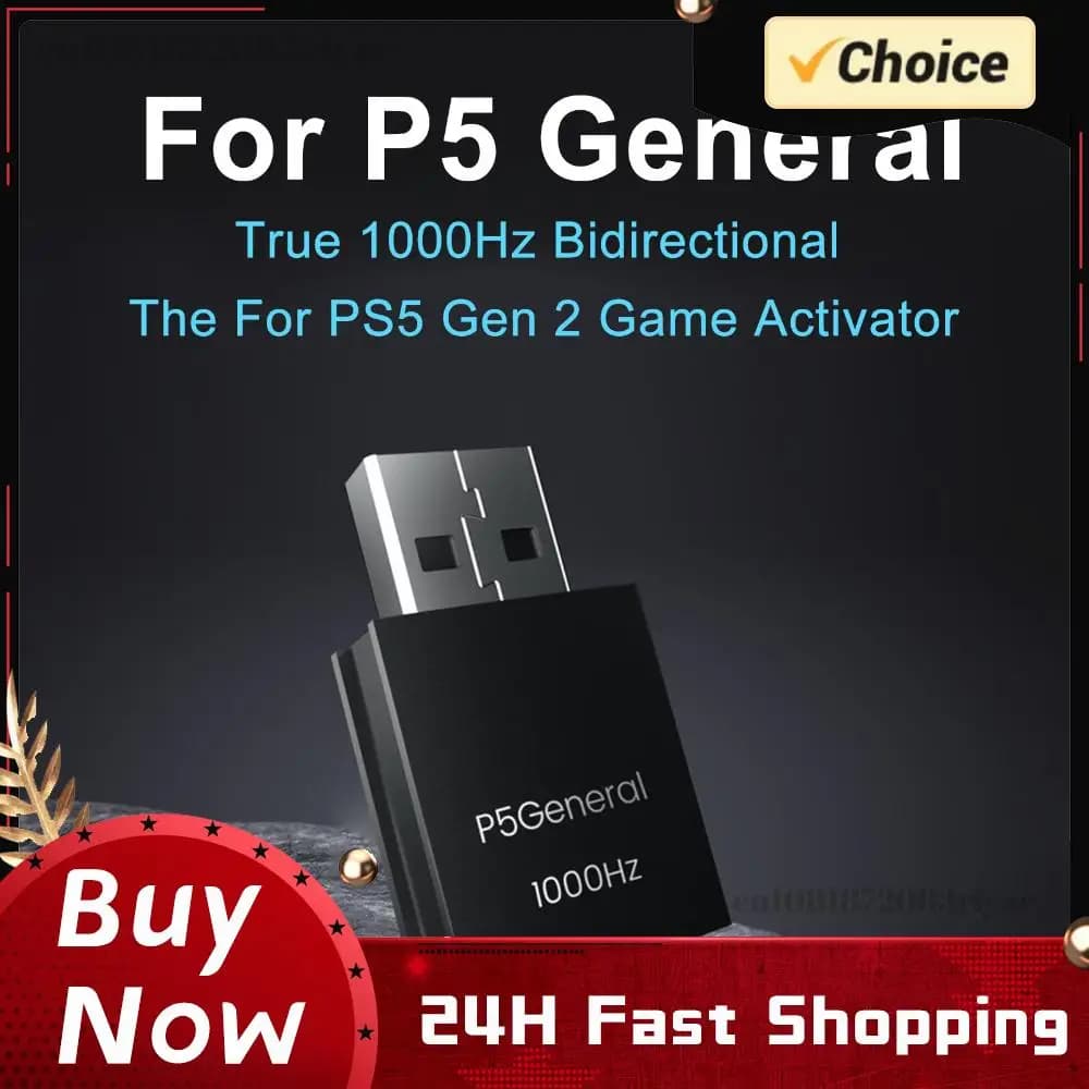 P5General Plug-and-Play Controller Converter with 1000Hz Bidirectional USB Receiver for Raspberry Pi Keyboard