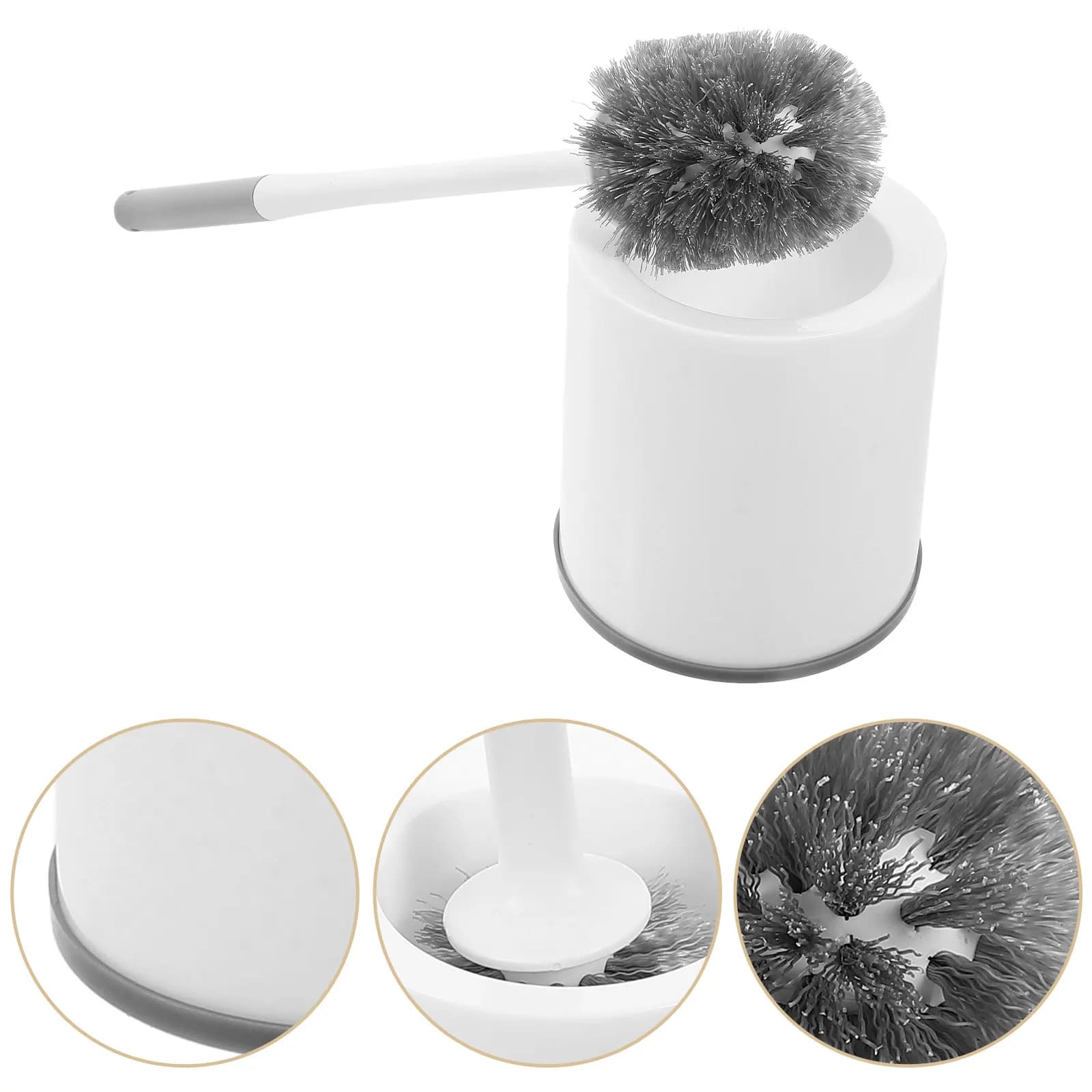 Set di 1 spazzola per WC elegante con manico extra lungo, impugnatura ergonomica, spazzola per una pulizia completa di base, angoli e vasca del WC