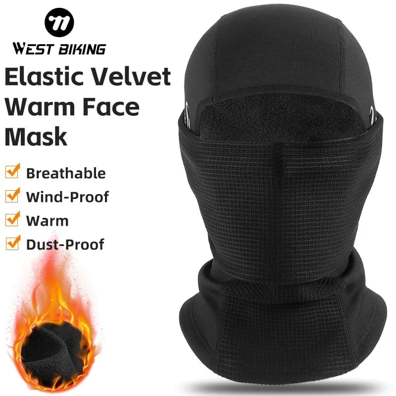 WEST BIKING Cycling Cap Winter Warm Men Women Running Scarf Balaclava Windproof Dustproof Bike Full Face Mask Headwear Ski Hat