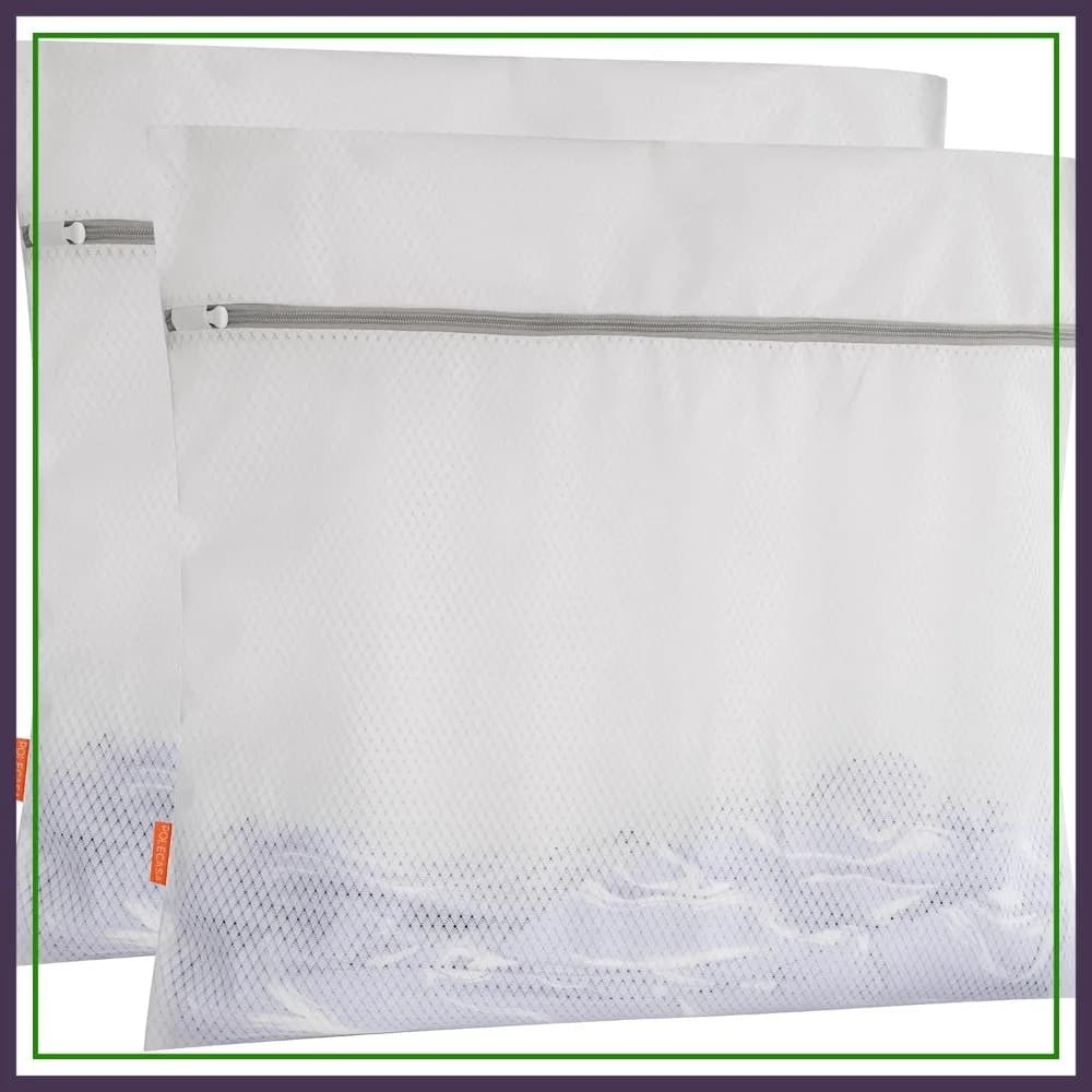 Sacchi per bucato in rete diamantata per capi delicati – Confezione da 2 con cerniera robusta, 24x24 pollici XX-Large
