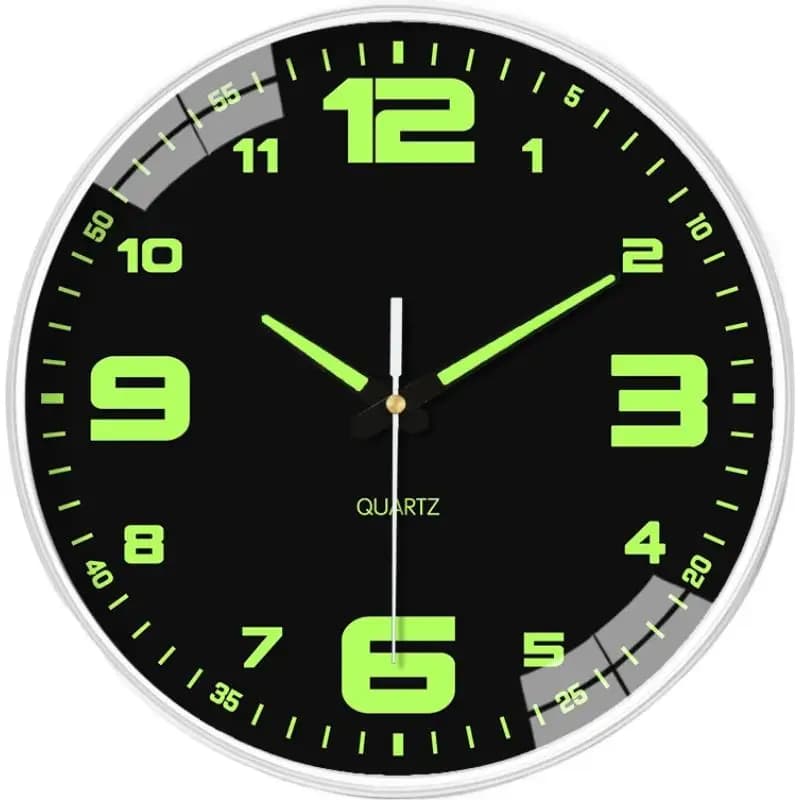 8 Inch Luminous Quartz Watch Kitchen Living Room Bedroom Silent Wall Clock With Big Characters Home Decoration