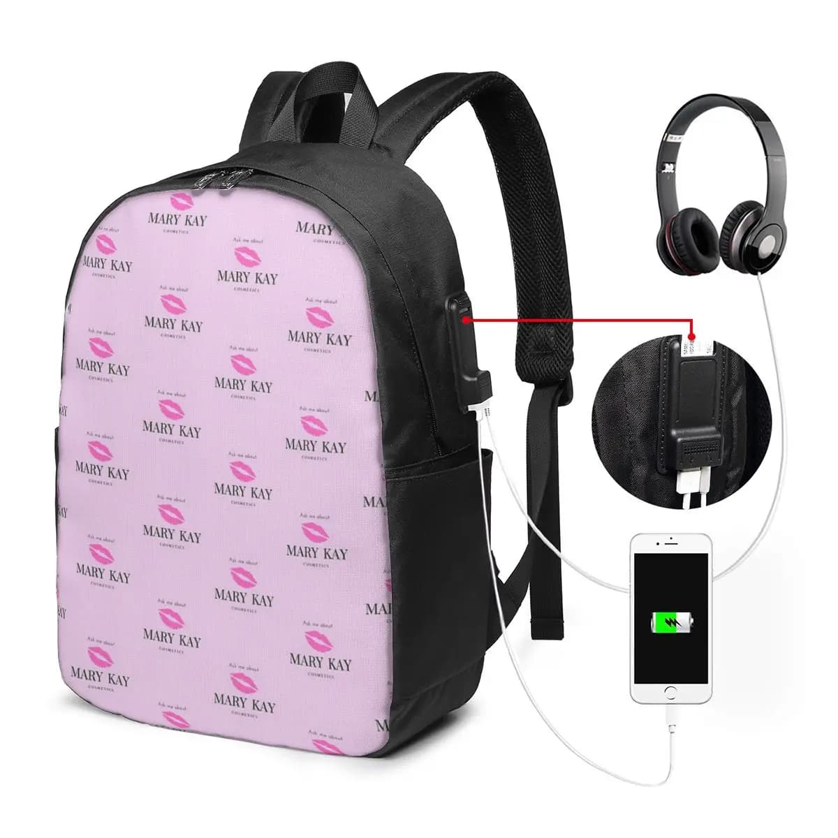 Chiedimi di Mary Kay Cosmetics: Zaino da viaggio per notebook, borsa per computer, borsa da scuola per studenti universitari, borsa a tracolla per laptop da uomo e donna