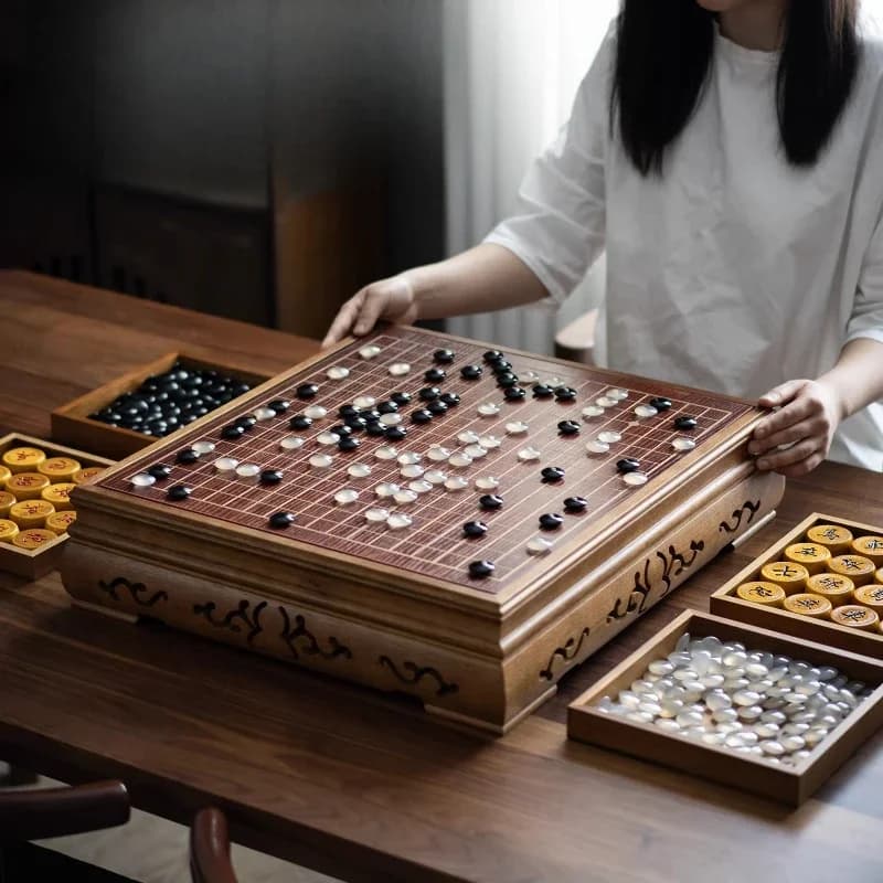 Walnut Go Gobang table and board set, table chess two-in-one dual-purpose Chinese chess