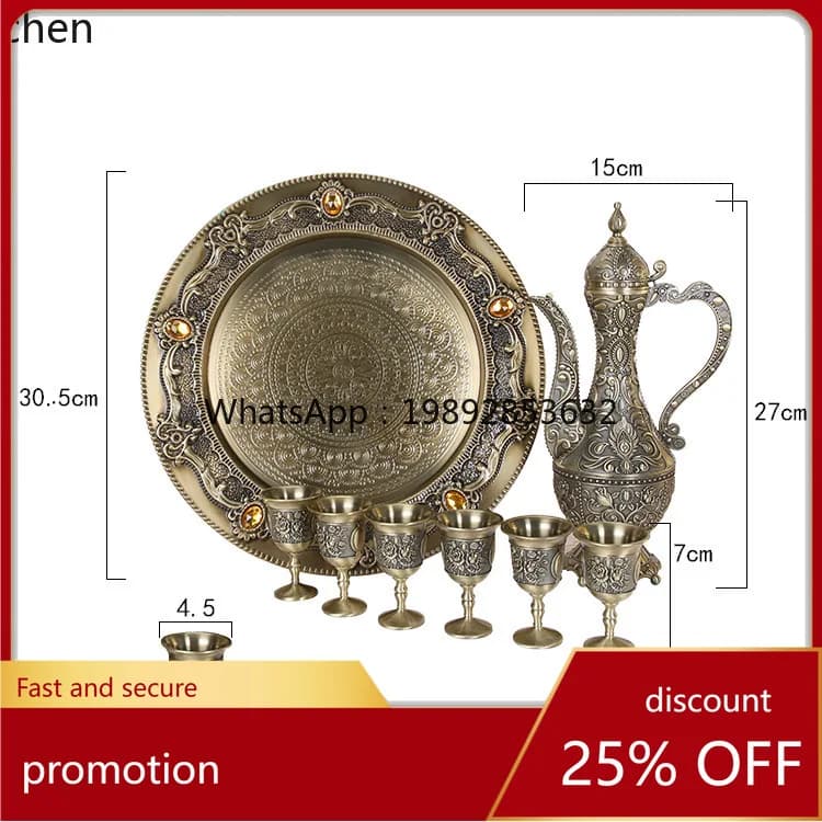 YFY Set da vino in bronzo di fascia alta Decorazione artigianale per bicchieri da vino Ornamento classico per bicchieri da vino per uso domestico