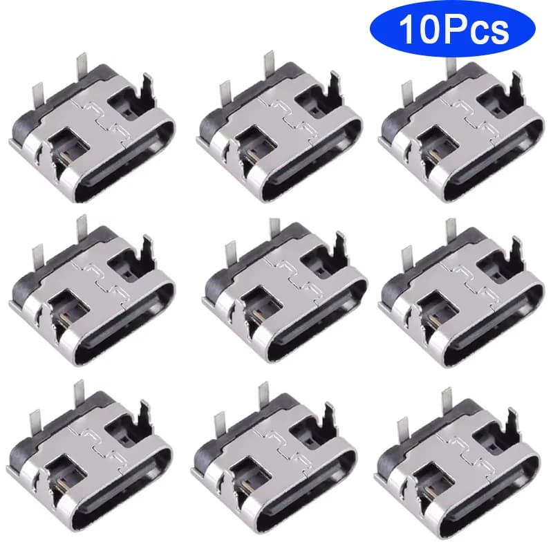 10 pz 2 Pin Micro USB Tipo C Presa del connettore USB 3.1 Tipo-C Femmina Jack di Alimentazione Dock Per Porta di Ricarica Del Telefono Mobile
