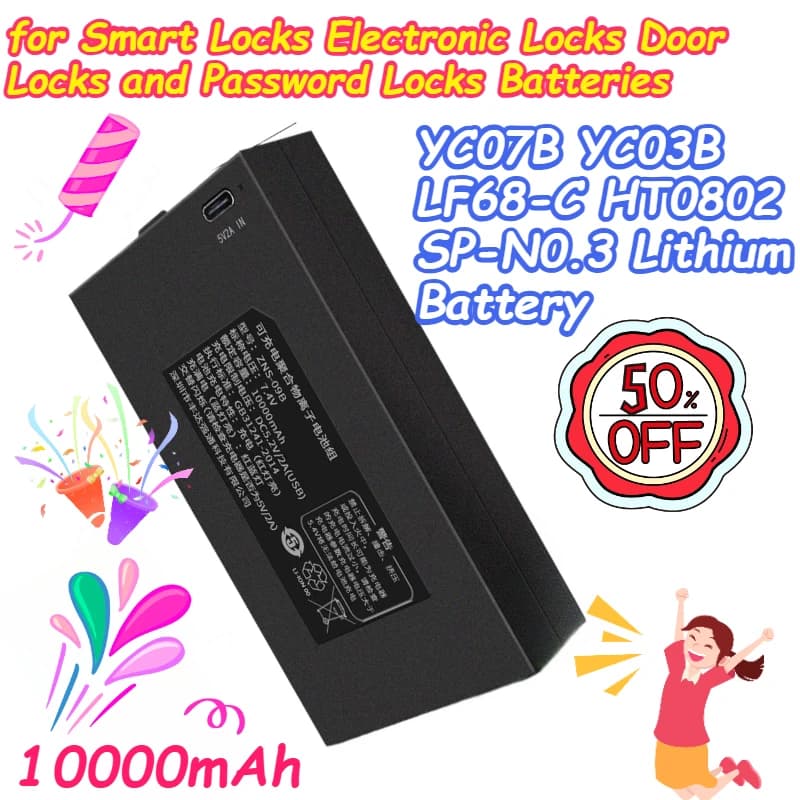 YC07B YC03B LF68-C HT0802 SP-N0.3 Batteria al litio per serrature elettroniche intelligenti Porte e serrature con password Batterie