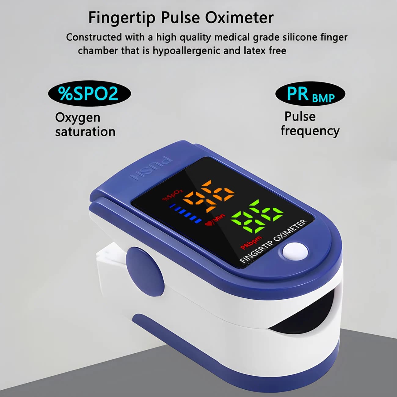 Mini Fingertip Pulse Oximeter Digital Monitor Pulse Meter LED Display One-click Easy Health Care Tool for Home Use