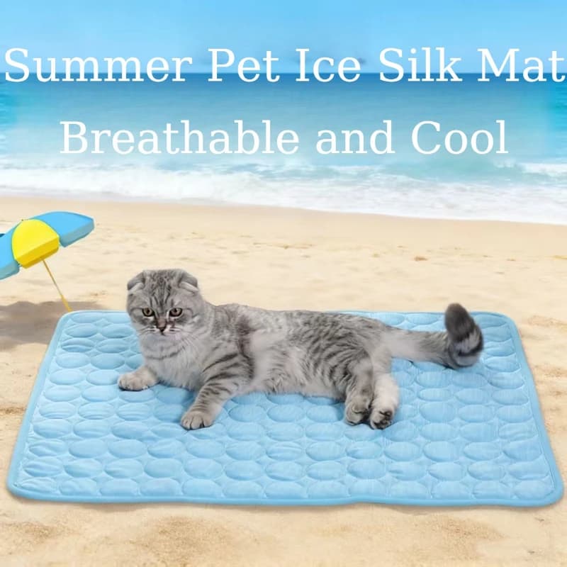 Summer Pet Cooling Mat Breathable Ice Silk Dogs Cats Cool Pad Washable Sofa Bed Sleeping Cushion for Small Medium Large Dogs