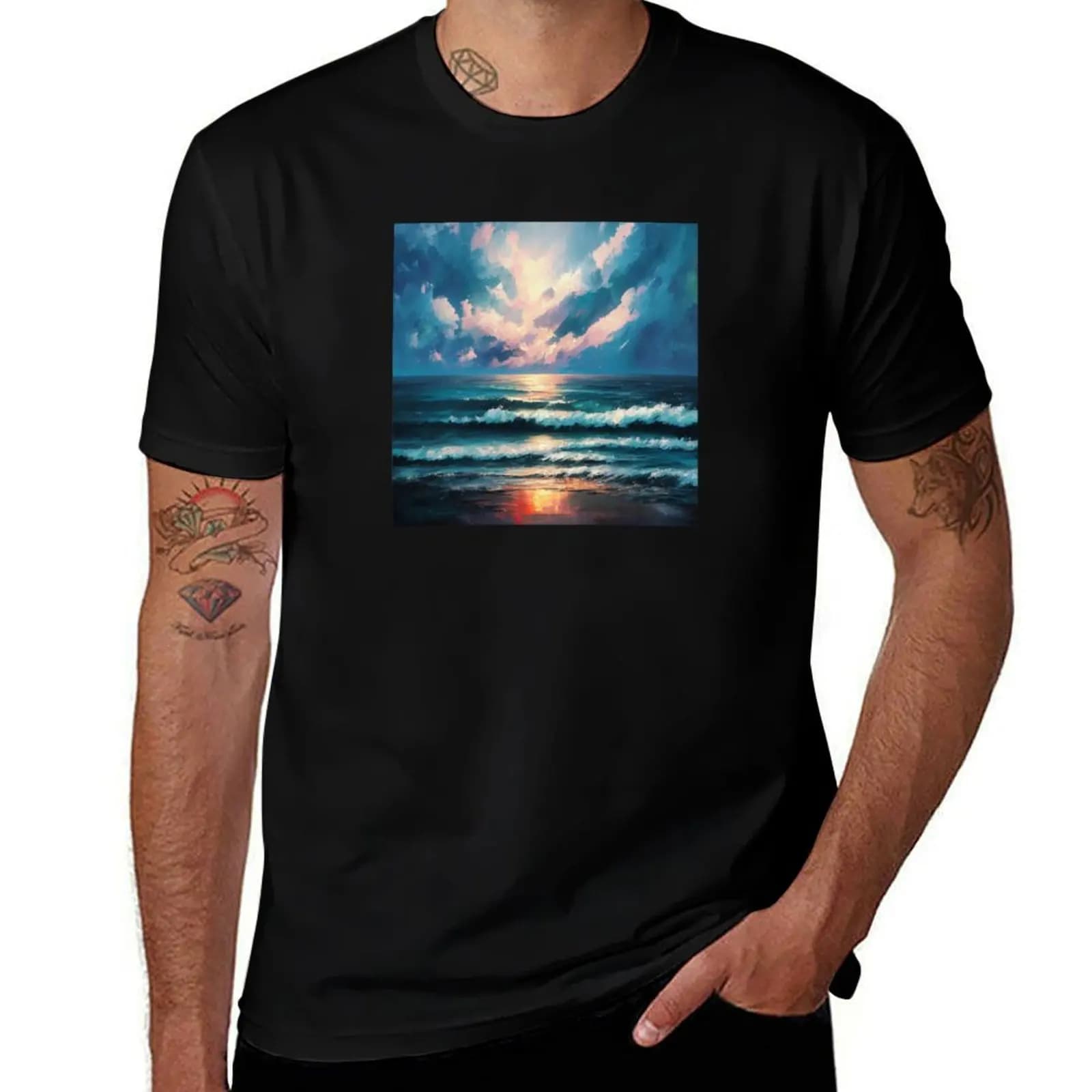 T-shirt The Sound of Waves T-shirt tinta unita per taglie grandi e alte
