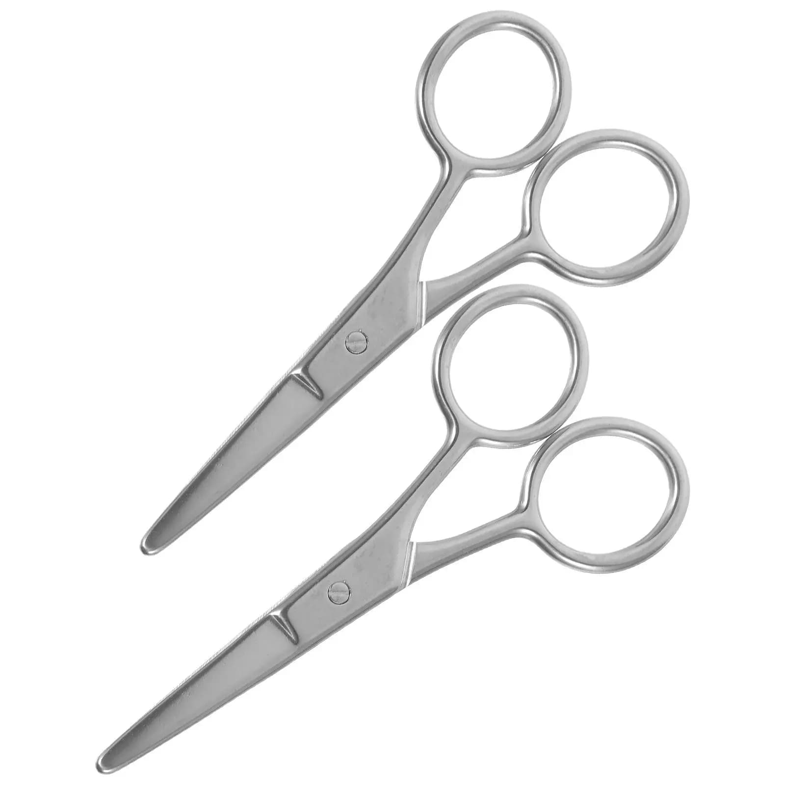 2 Pezzi Forbici per Peli del Naso in Acciaio Inox con Punta Arrotondata, Trimmer per Sopracciglia, Strumento per la Cura della Barba, Forbici per Peli del Viso, Piccole