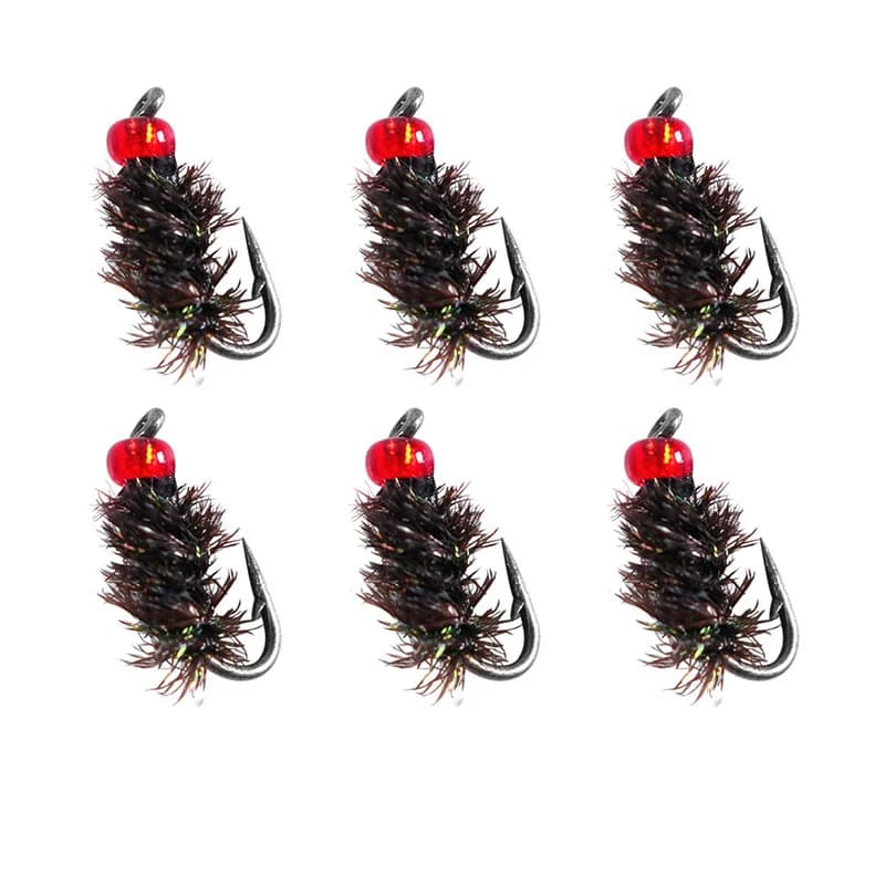 Amo da Pesca a Mosca ad Alta Simulazione 12*4mm, Confezione di Ami in Acciaio ad Alto Tenore di Carbonio e Gomma Bionica per Pesca in Acqua Dolce e Salmone