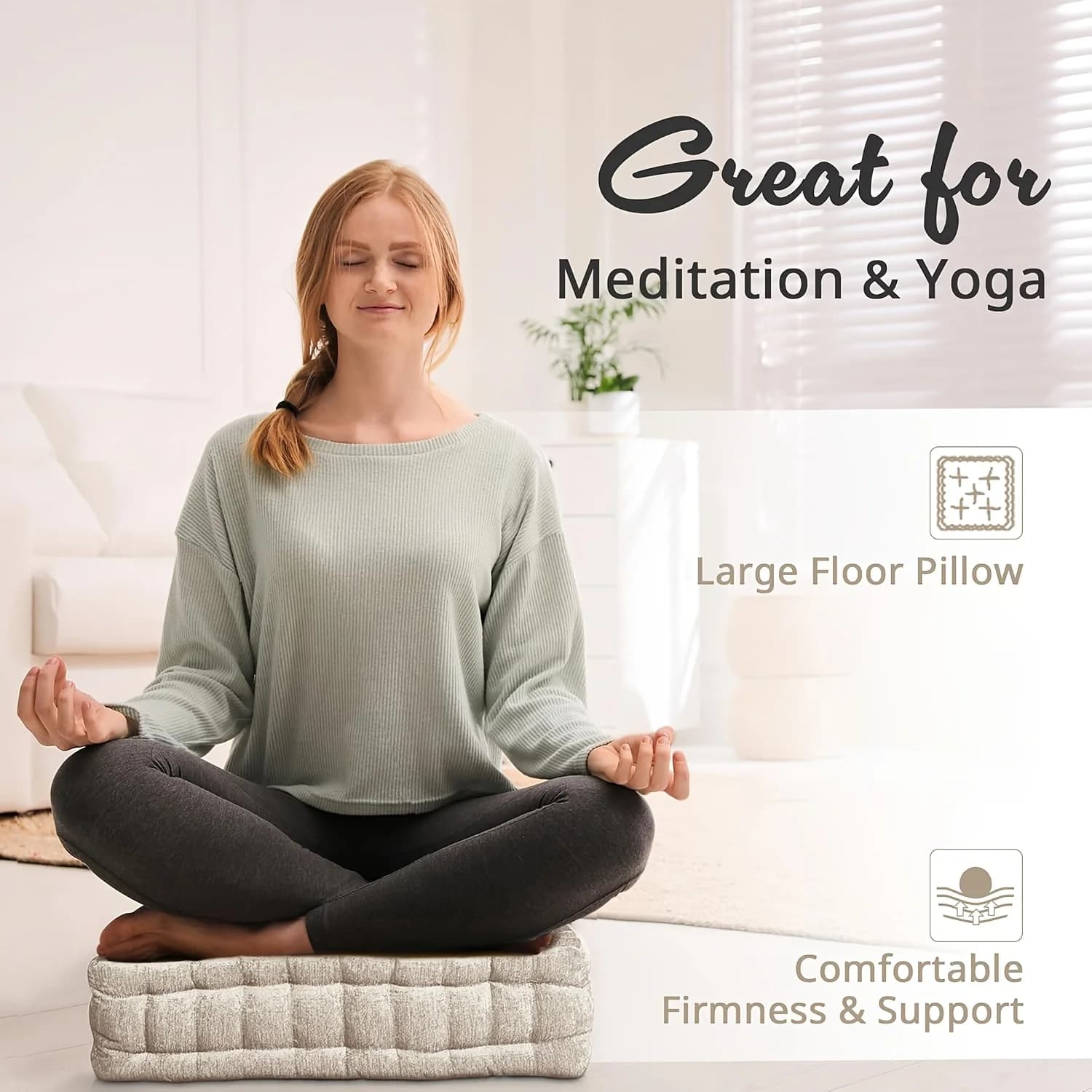 1pc Square Flannel Futon Mat Thickened for All Seasons, Chair And Stool Mat, Cushion, Steamed Bun Seat Mat, Futon Meditation Mat, Decorative Ornament, Bay Window Pillow, for Yougar, Meditation, Used In Living Room, Beding Room