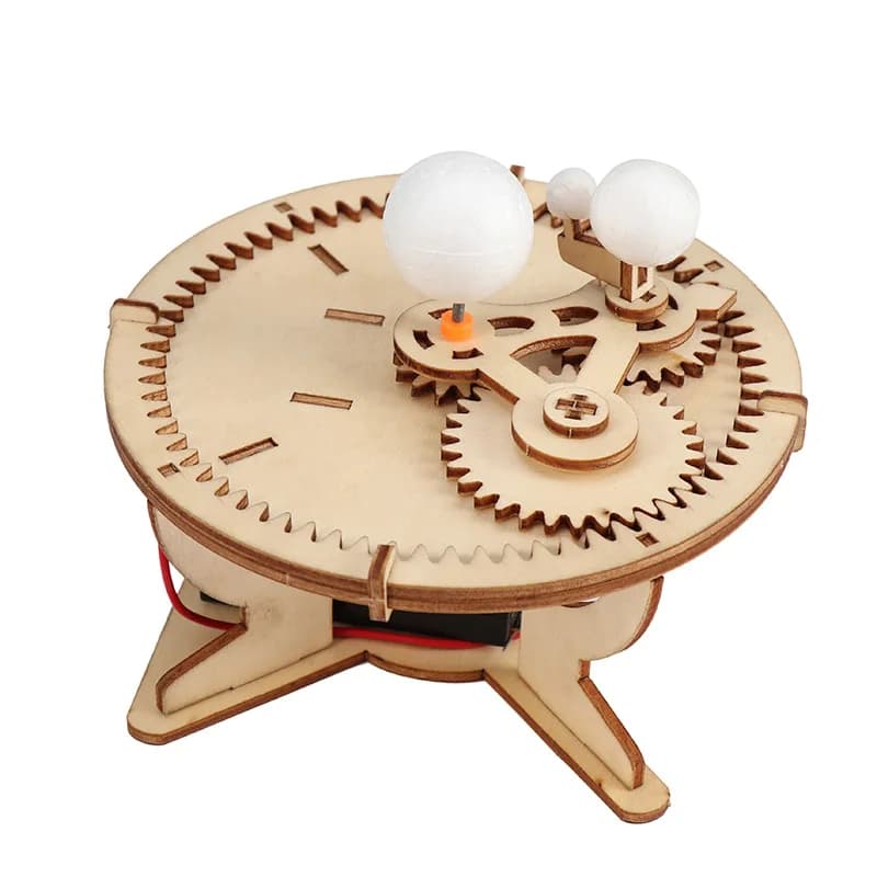 Kit modello sistema solare fai-da-te Puzzle in legno Set meccanico assemblaggio Sole Terra Luna Pianeta Giocattoli scientifici educativi per bambini