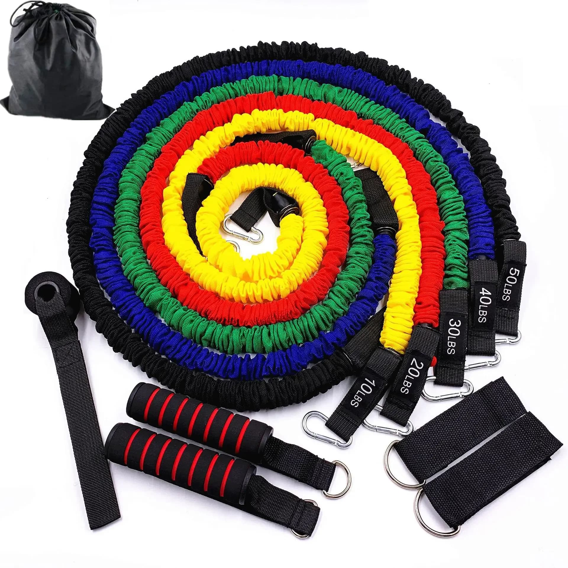 Voltage resistance band Set of 11 pieces Set for stretch exercises Fitness Home Set 100/150 pounds strength for gym Fitness workout Yoga