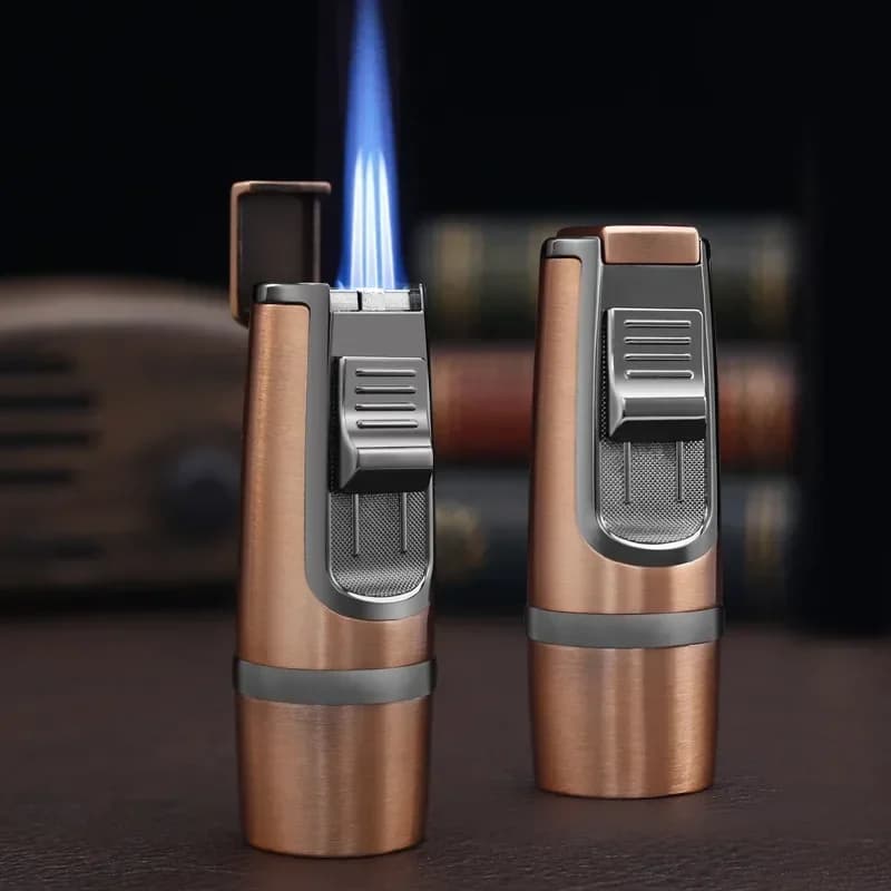 JOBON Metal Butane Gas Cigar Lighter Outdoor Windproof Blue Flame Torch High Pressure Jet Cigar BBQ Jewelry Welding Tool