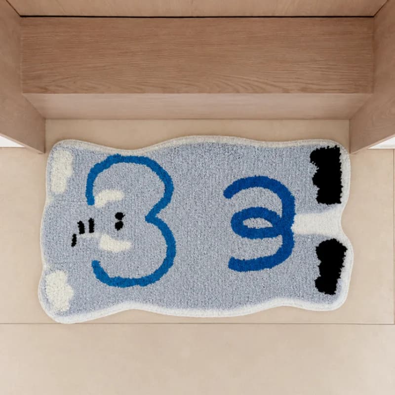 VIKAMA Cartoon Animal Shaped Bath Mat Anti Slip Water Absorbent Quick Dry Floor Mat Kids Room Bedroom Home Decoration