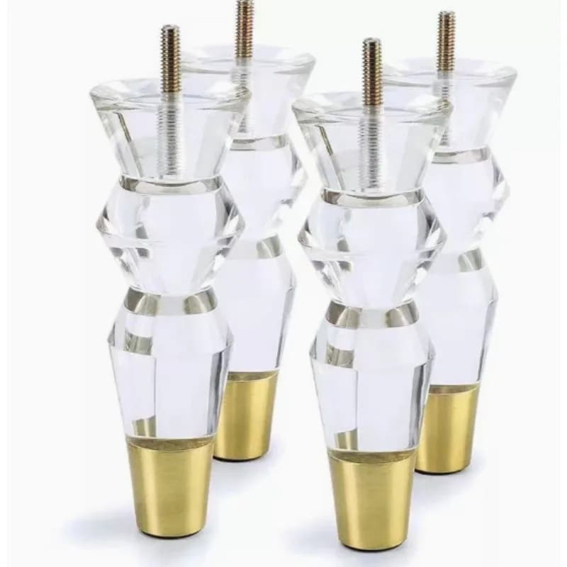 Gambe per Mobili in Acrilico da 6,9 Pollici, Piedini di Ricambio per Divano, Gambe Moderne Trasparenti per Armadietti, Stile Affusolato, Set da 4