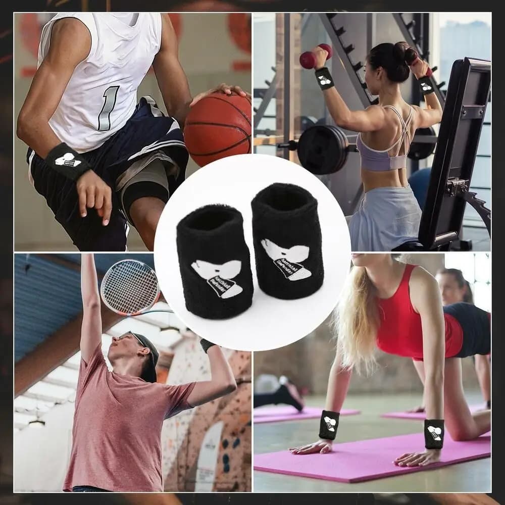 1Pair Cotton Kettlebell Wrist Guard Sweat-absorbing Black Wrist Guard Protector 1Pair Comfortable Protecting the wrist