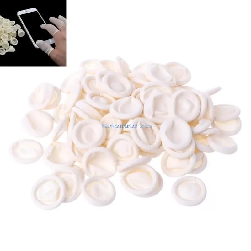C1FE 100 pz/set Usa E Getta Copertura per le Guanti In Lattice antiscivolo Naturale Anti-statico Culle per Guanti