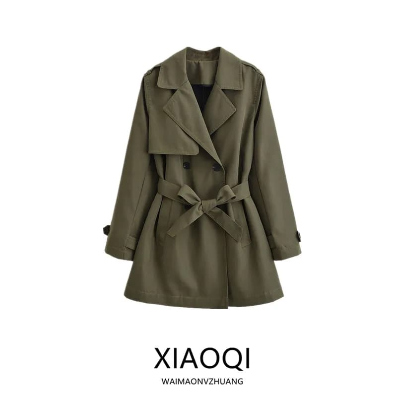 Fall 2025 Women's Loose Casual Versatile Windproof Double-breasted Jacket New Arrival Fashionable Outerwear 8073256