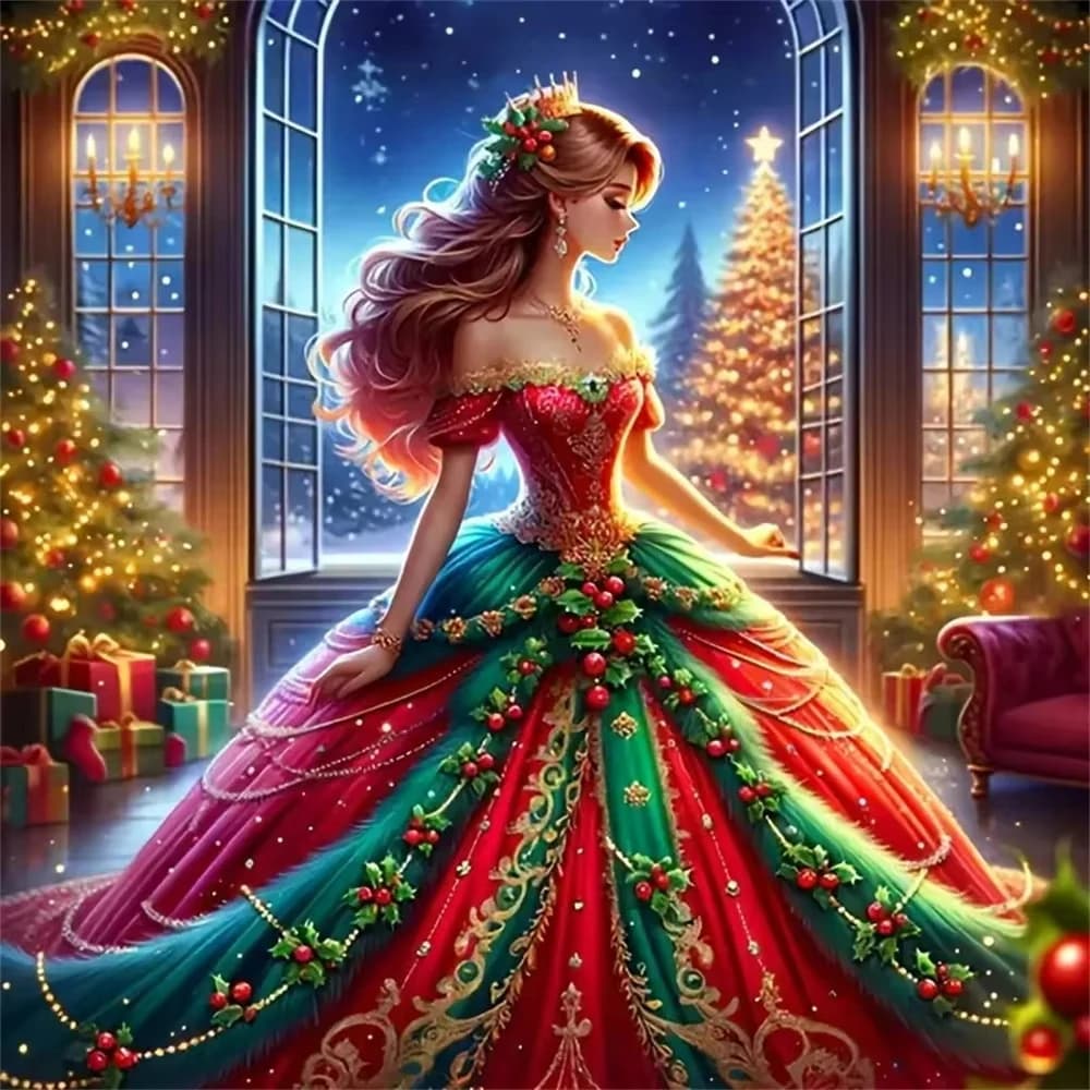 5d DIY Diamond Art Paintings Kits Crafts Pretty Girl Landscape Mosaic Embroidery Christmas Princess Cross Stitch Home Decor Gift