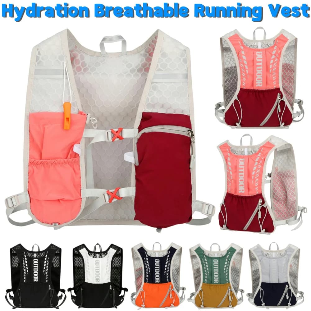 Breathable and Lightweight Running vest with Water Bag, Backpack Reflective Hydrating for Hiking