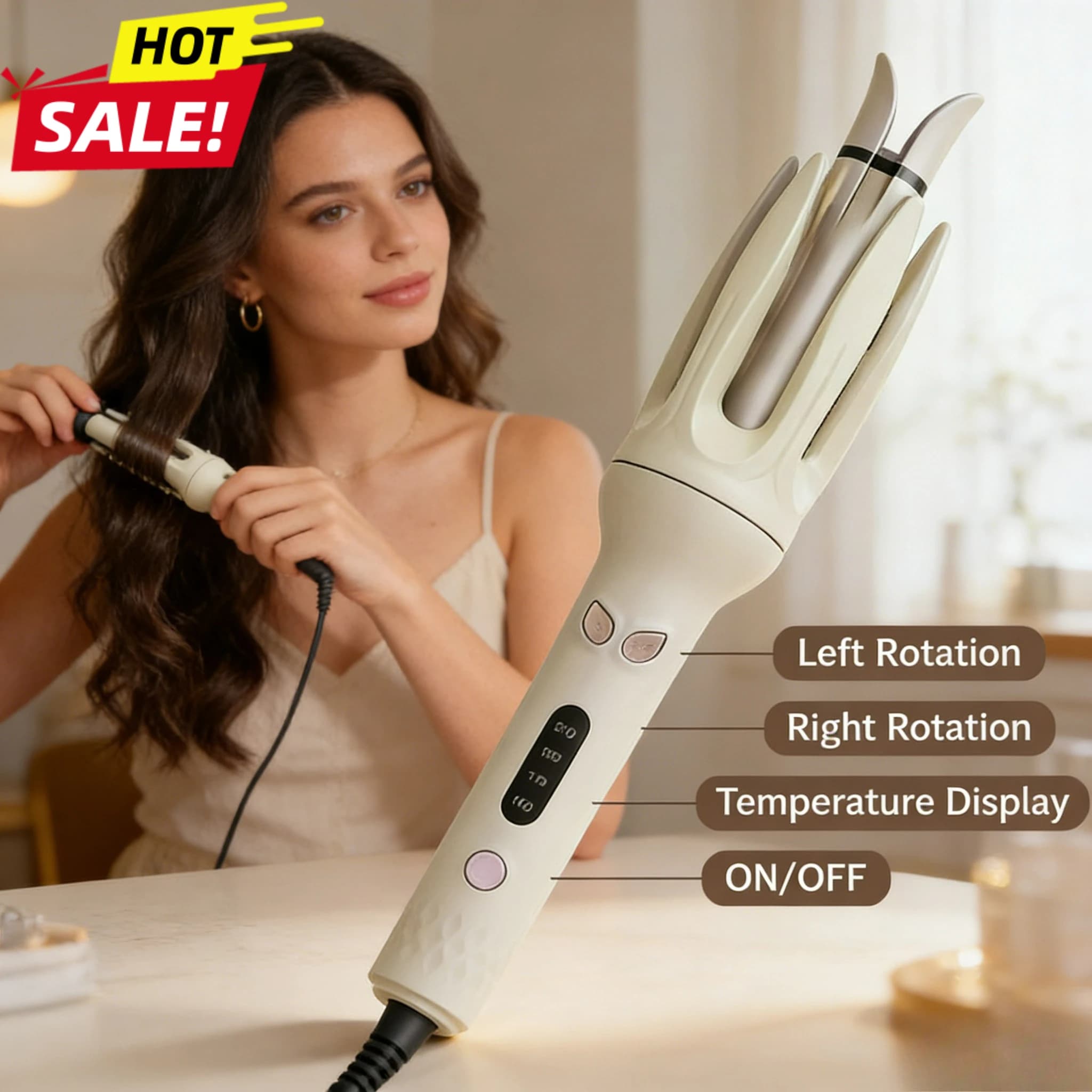 Professional Sprinkler 28mm with Negative Ions, Anti-Group Ceramic Cylinder, Rapid Heating, For Salon Waves