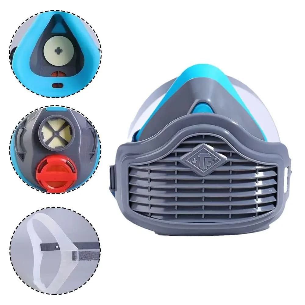 Silicone Dustproof Half Mask Replaceable Filter Cotton Cleanable Dust Face Mask Reusable Respirator
