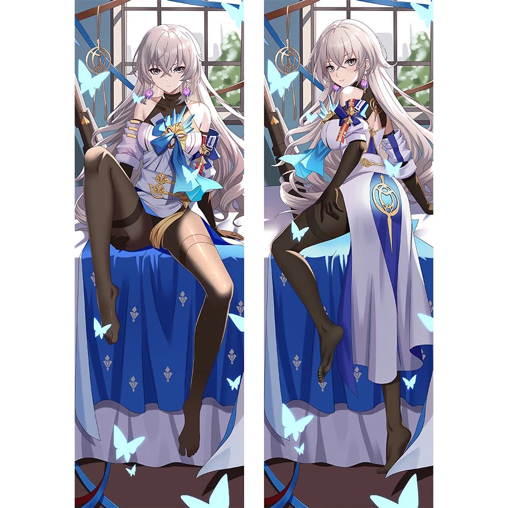 Gioco Honkai Star Rail Federa per cuscino per ragazza Fodera per cuscino sexy Federa blu Anime Bed Decor Otaku Dakimakura