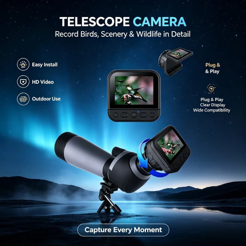 64MP 2.8‘’ Screen 4K Electronic Eyepiece Camera with 2000mah Battery for Astronomical Telescope Binoculars Microscope