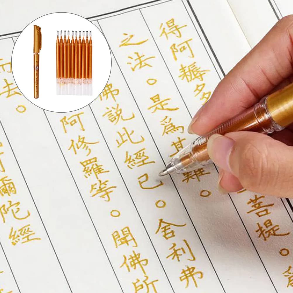 1 set di ricariche per penne neutre, inchiostro gel glitterato, liscio e facile da sostituire, per scrittura, cancelleria, artisti, professionisti