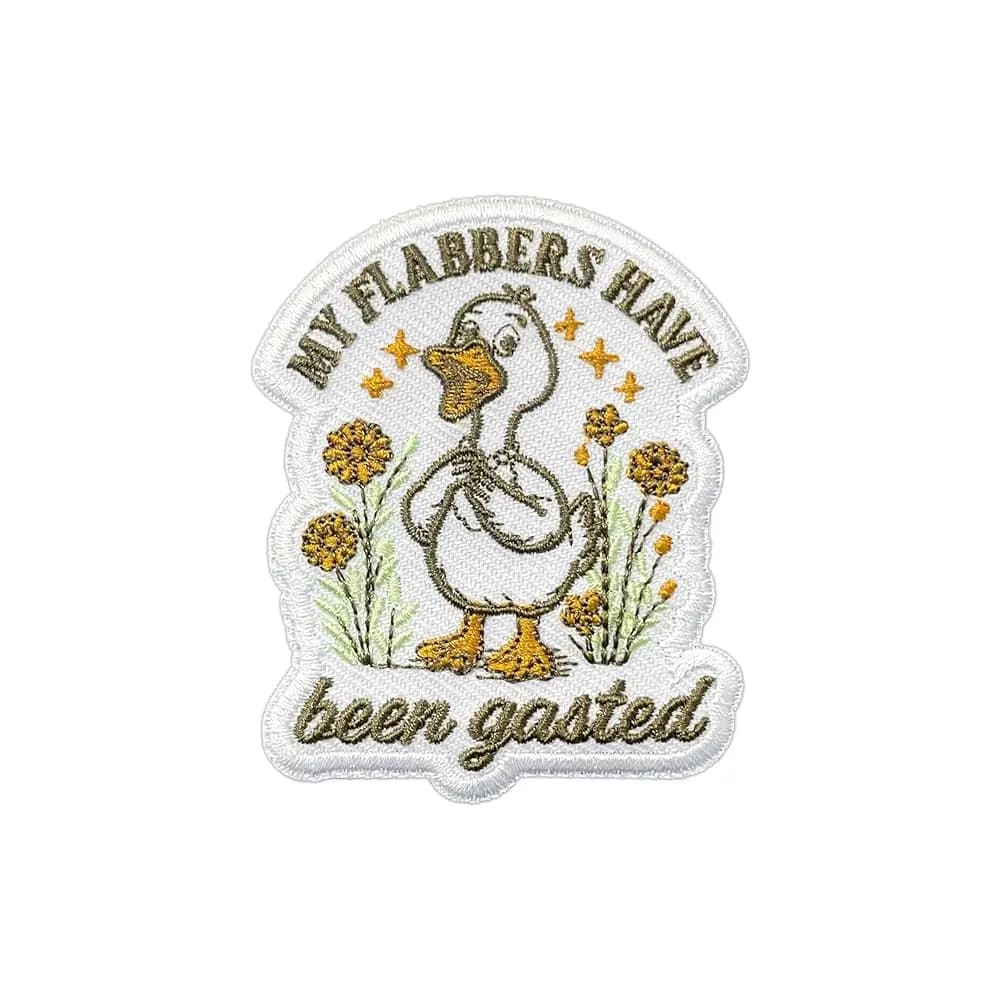 My Flabbers Have Been Gasted Patch, Toppe Ricamate Termoadesive per Zaini, Cappelli, Jeans, Borse, Misura 3 pollici, Toppe da Cucire, Goose Flor