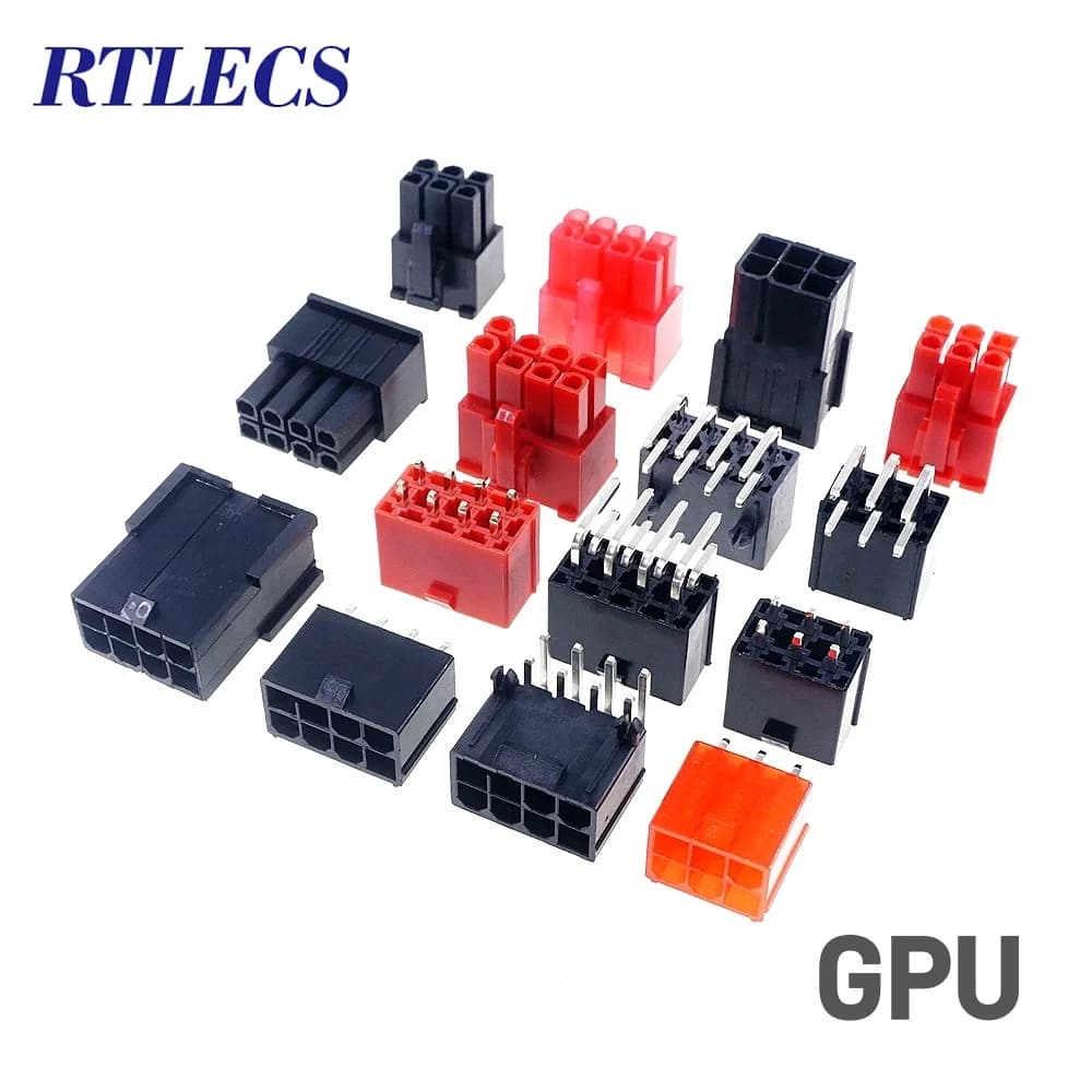 5 pezzi GPU 4.2mm 6 8 PIN PCB maschio intestazione fori passanti per PCI-E PCIe scheda grafica connettore di alimentazione video Shell