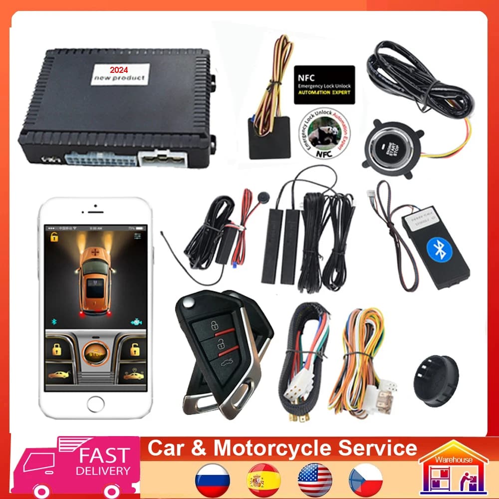 2025 Fashion Cardot Start Stop Sistema di avvio ingresso senza chiave Passpad Pulsante Avviamento motore remoto per auto