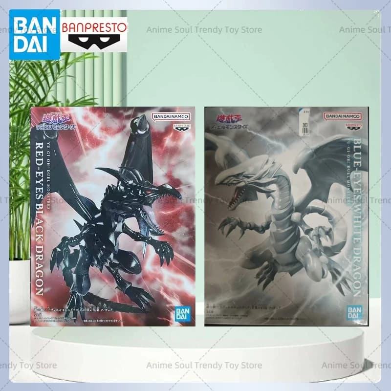 Disponibile Bandai BANPRESTO Yu-Gi-Oh Drago Bianco Occhi Blu Drago Nero Occhi Rossi Action Figure Anime Giocattolo Regalo Modellino da Collezione