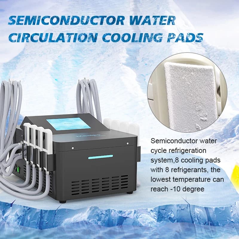8 Plate Cryo EMS Desktop Body Sculpting Cryo Pads Contouring Slimming Cellulite Reduction Skin Tightening Weight Loss Device