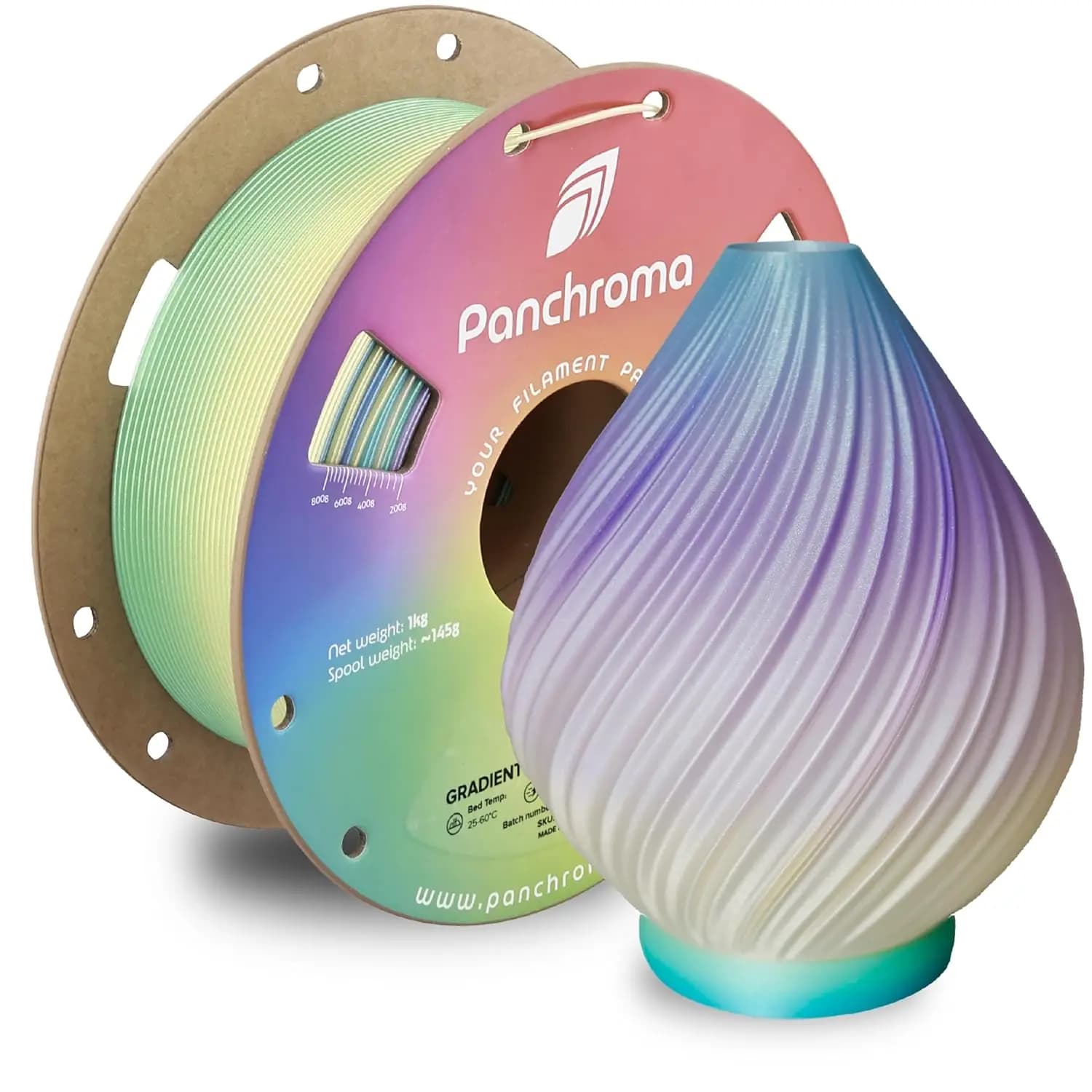 Polymaker Panchroma Gradient Celestial PLA Filament 1.75mm 1KG Seamless Rainbow Glitter Gradient 3D Printer Material Compatibl