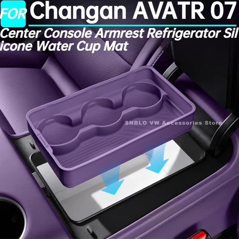 Tappetino per tazza d'acqua in silicone per frigorifero con bracciolo per console centrale per auto per Changan AVATR 07 Accessori interni 2026