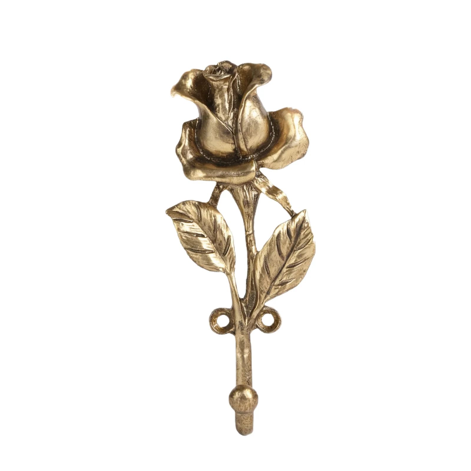 Gold retro hook metal wall hanging clothes bag decoration punching pendant cross-border flower single hook
