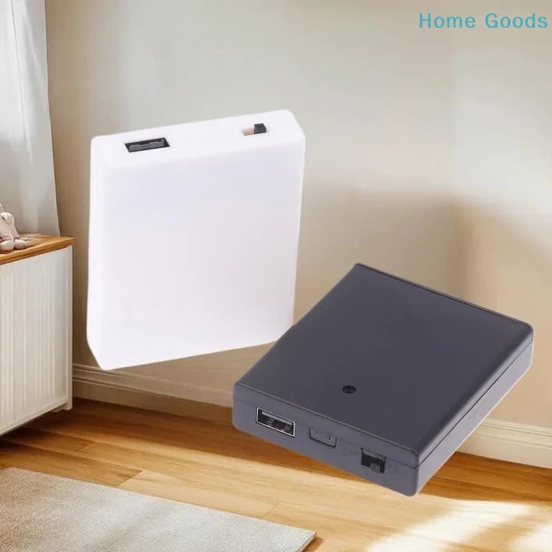 Mini Portabatterie Portatile 4AA con Alimentazione USB per Strisce LED e Accessori - 1 Pezzo