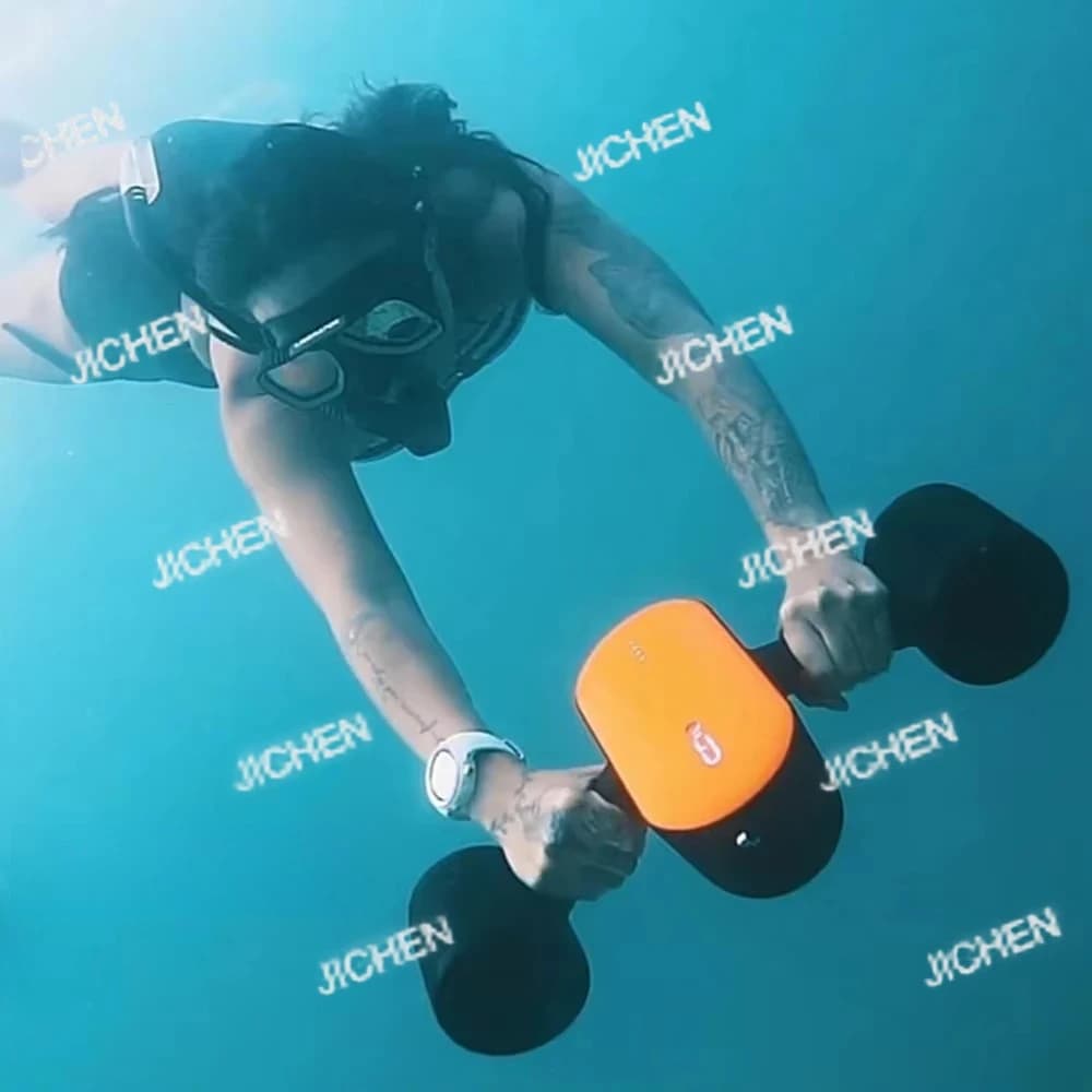 Underwater electric scooter with 1.2 m/s underwater propeller for scuba diving