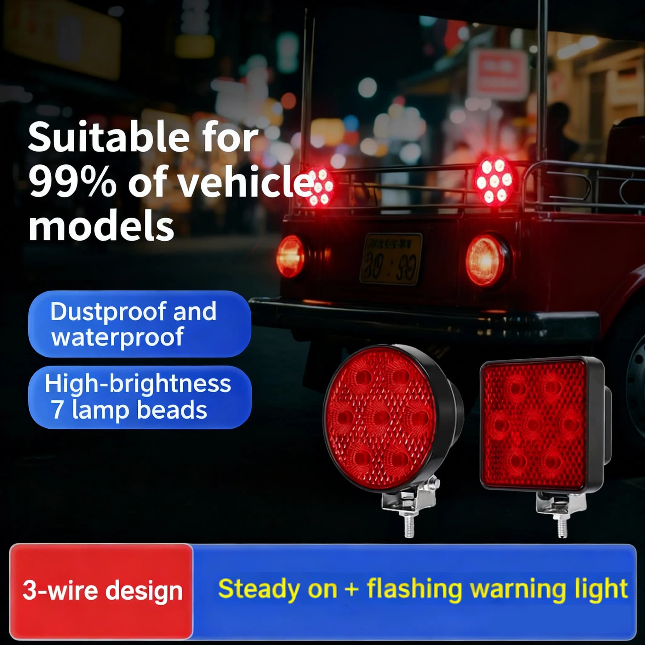 Luci da lavoro a LED 9V-80V Luci al neon ad alta luminosità Lampada per illuminazione notturna per auto Camion Veicoli fuoristrada Luci pickup SUV ATV