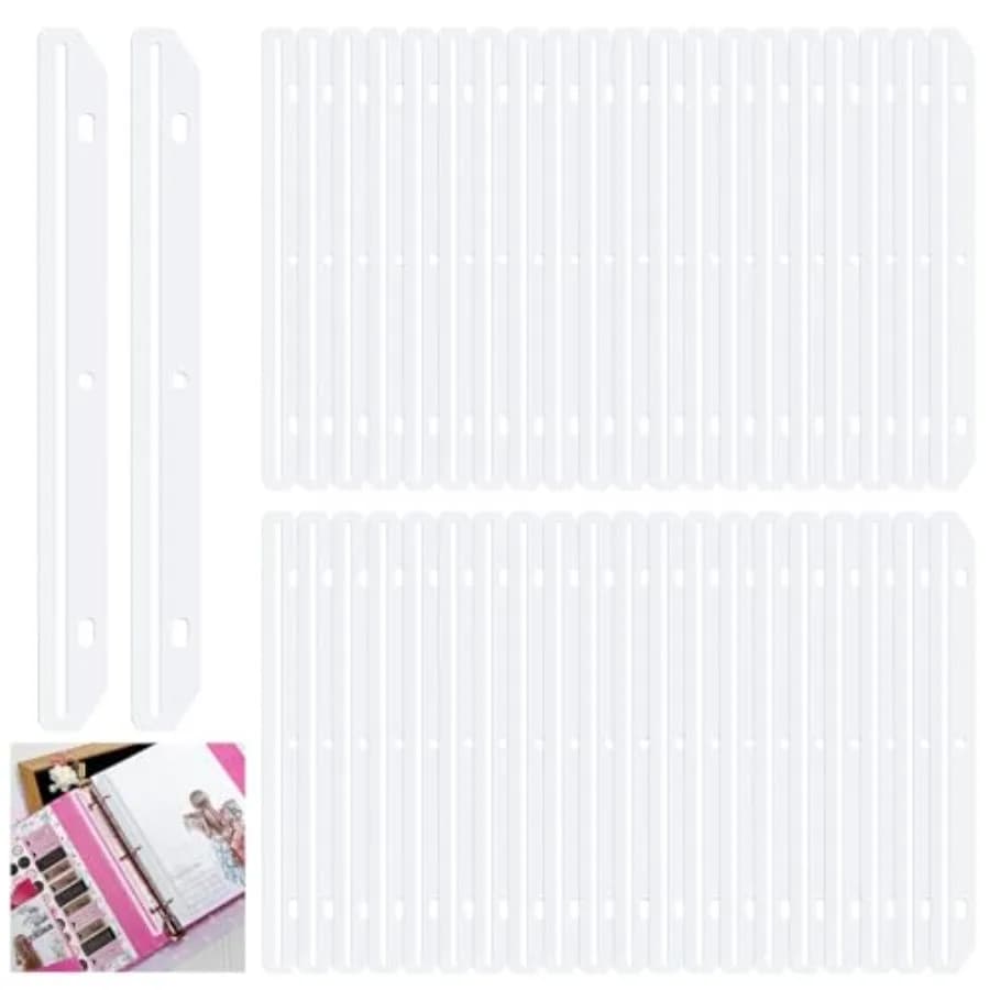 40 Pz Supporti Magne per Raccoglitori 3 Fori Puhed Plastica Magne Organizer Raccoglitore Accessori 3 Raccoglitore ad Anelli Strisce Inserti per File Bo
